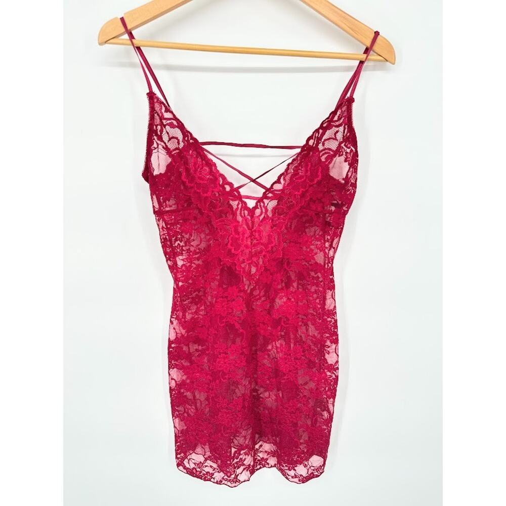 Dreamgirl Lingerie Size Medium Babydoll Nightie Valentine Sexy Burgundy Romantic